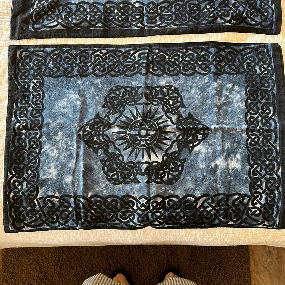 Gypsy Rose Tie dyed and block printed pillowcases - Picture 2 of 6